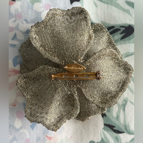 Very Rare!  Gorgeous Roni Blanshay Mesh Crystal Flower Pin/Brooch - Picture 6 of 10